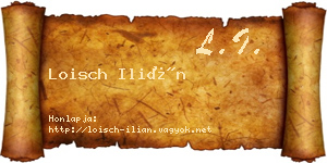 Loisch Ilián névjegykártya